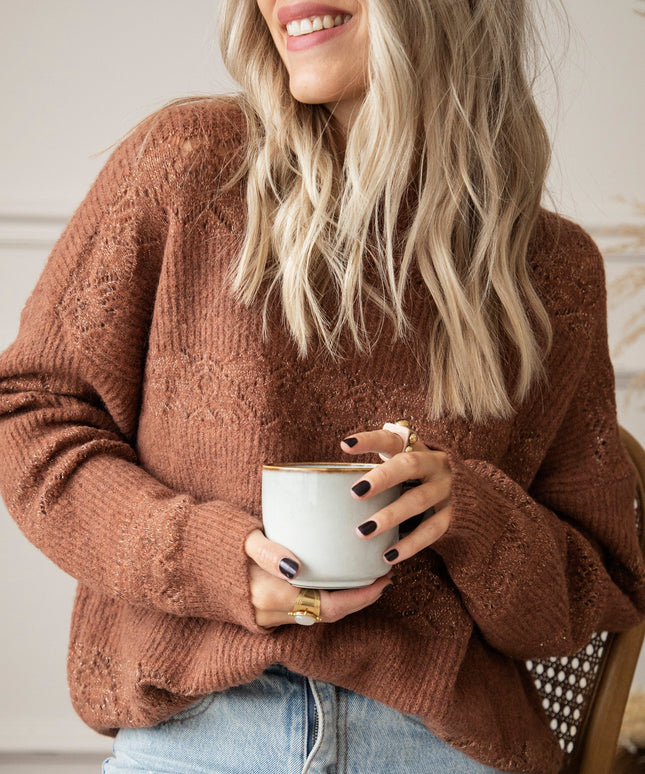 Sparkles & Stripes Caramel - Trui