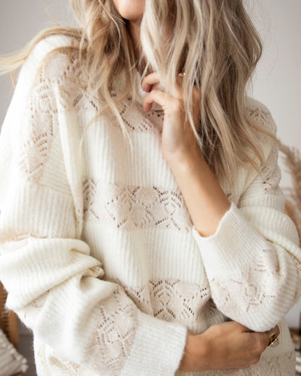 Sparkles & Stripes Off White - Trui