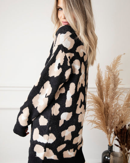 You're A Wild One Black - Sweater Dress