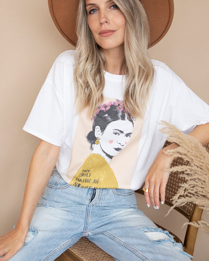 Ode To Frida Kahlo White/Beige - T-Shirt