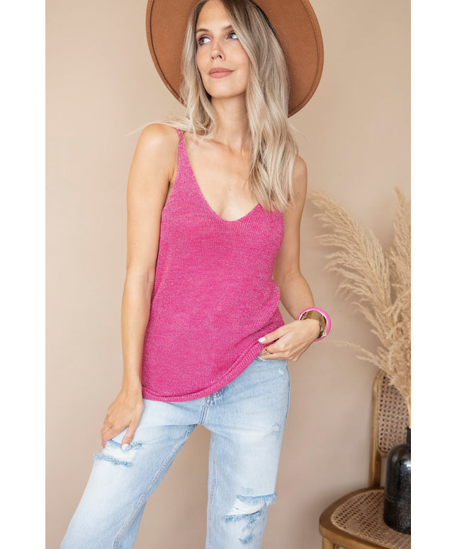 Glitter Knitter Fuchsia - Top