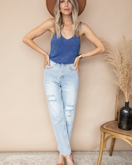 Glitter Knitter Dark Blue - Top