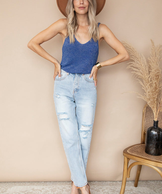 Glitter Knitter Dark Blue - Top