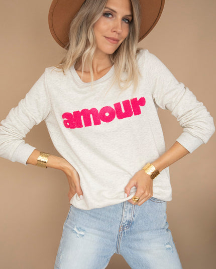 Mon Amour Cream/Fuchsia - Sweater