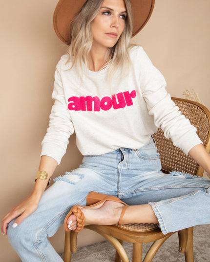 Mon Amour Cream/Fuchsia - Sweater