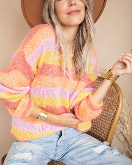 One Stripe Ahead Yellow/Lila - Trui
