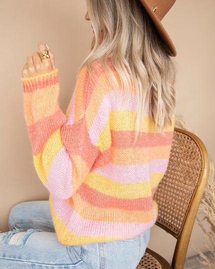 One Stripe Ahead Yellow/Lila - Trui