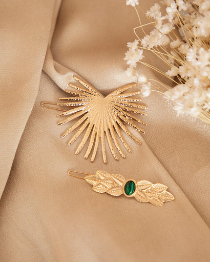 Roman Leaf Gold/Green - Haarspeld