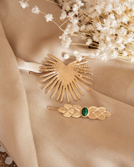 Roman Leaf Gold/Green - Haarspeld