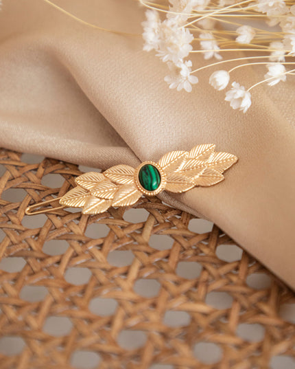 Roman Leaf Gold/Green - Haarspeld