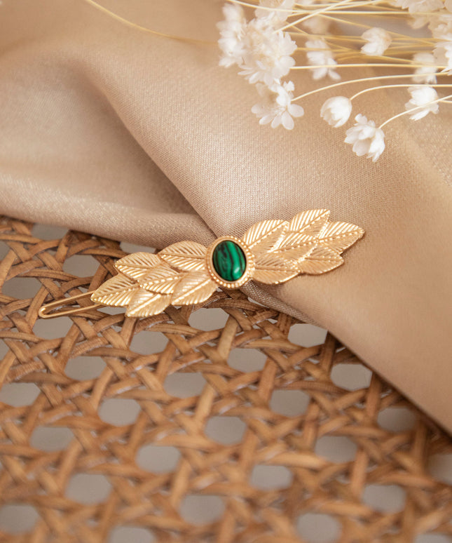Roman Leaf Gold/Green - Haarspeld