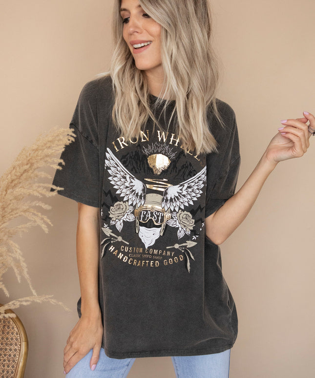 Iron Wheels Dark Grey - T-Shirt