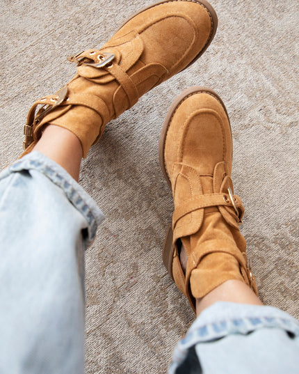 Cut Out Ankle Camel - Boots