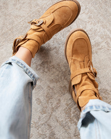 Cut Out Ankle Camel - Boots
