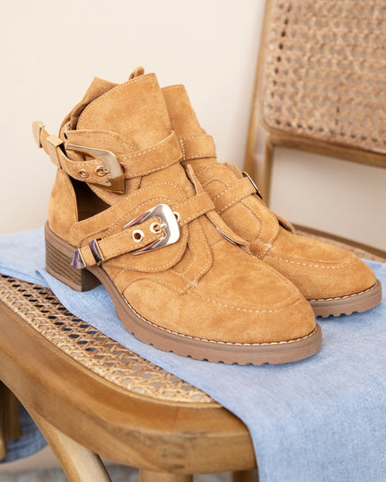 Cut Out Ankle Camel - Boots