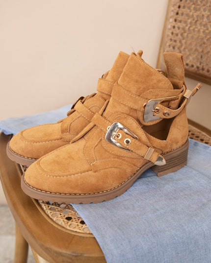 Cut Out Ankle Camel - Boots