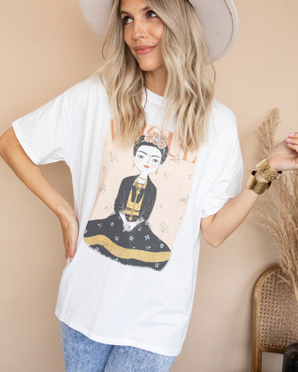 Frida On Vogue White/Beige - T-Shirt