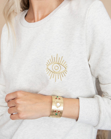 All Eyes On You Beige - Sweater