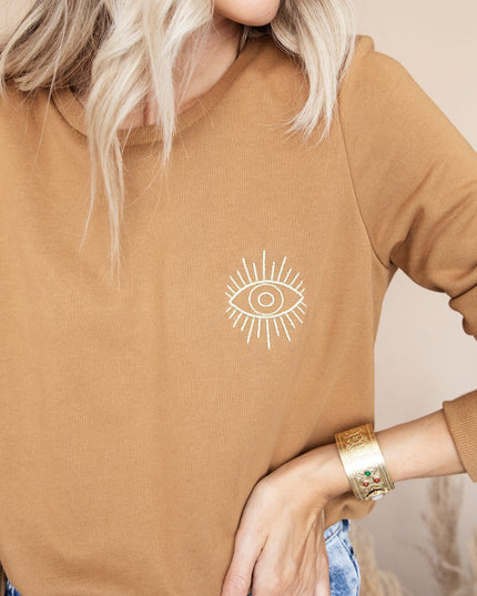 All Eyes On You Camel - Sweater