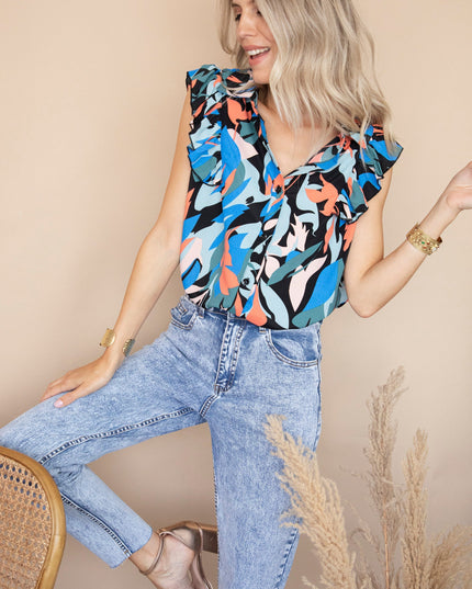 Phantasia Blue/Coral - Top