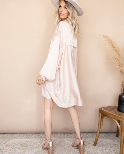 Silky Loose Creamy Pink - Jurk
