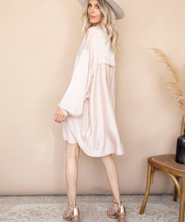 Silky Loose Creamy Pink - Jurk