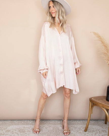 Silky Loose Creamy Pink - Jurk