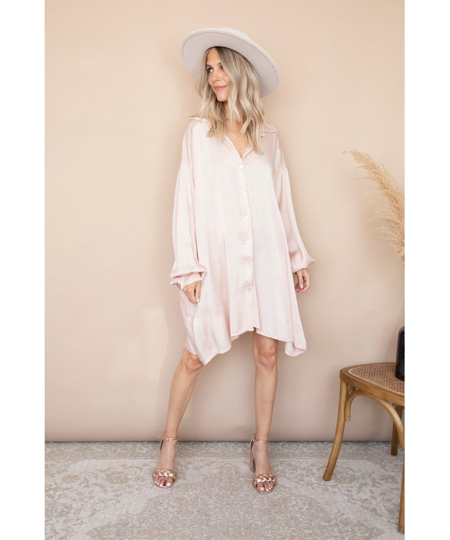 Silky Loose Creamy Pink - Jurk