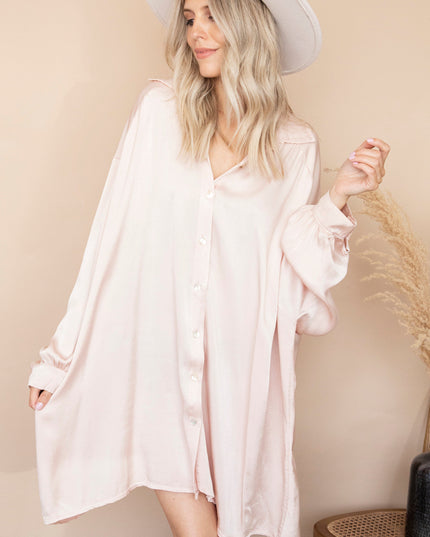 Silky Loose Creamy Pink - Jurk