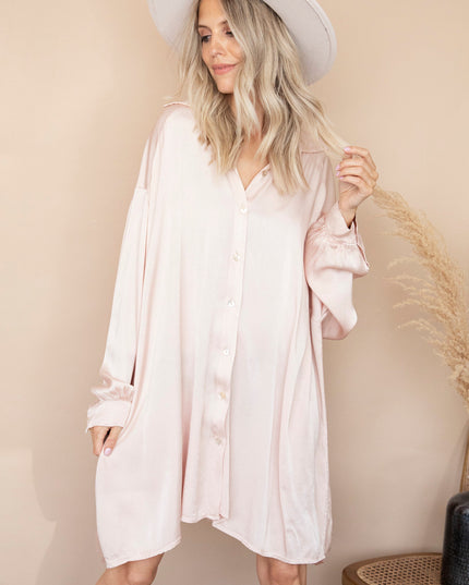 Silky Loose Creamy Pink - Jurk