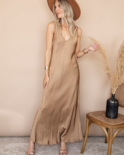 Silky Beauty Gold - Maxi Jurk