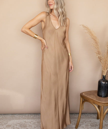 Silky Beauty Gold - Maxi Jurk