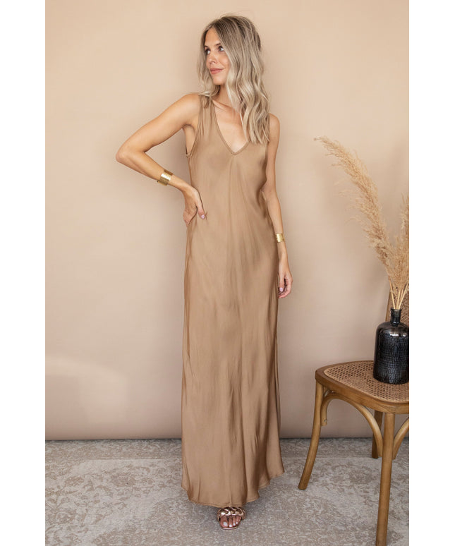 Silky Beauty Gold - Maxi Jurk