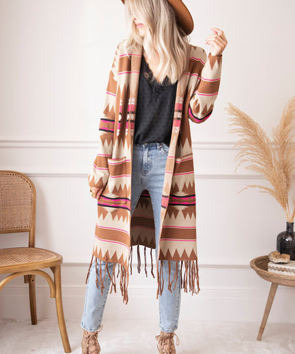 Aztec Dreams Brown/Fuchsia - Vest