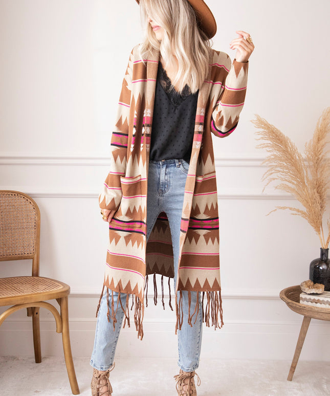 Aztec Dreams Brown/Fuchsia - Vest