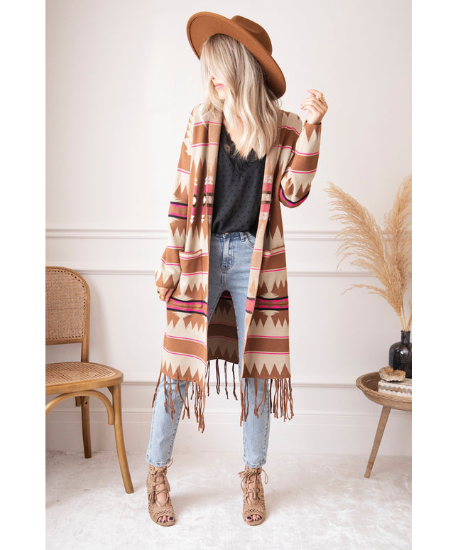 Aztec Dreams Brown/Fuchsia - Vest