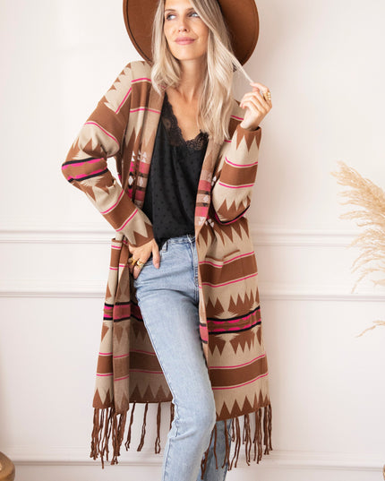 Aztec Dreams Brown/Fuchsia - Vest