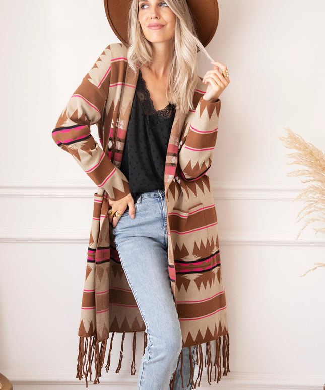 Aztec Dreams Brown/Fuchsia - Vest