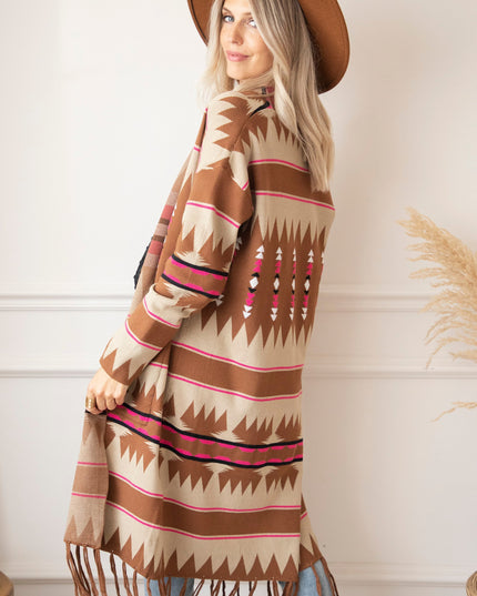 Aztec Dreams Brown/Fuchsia - Vest