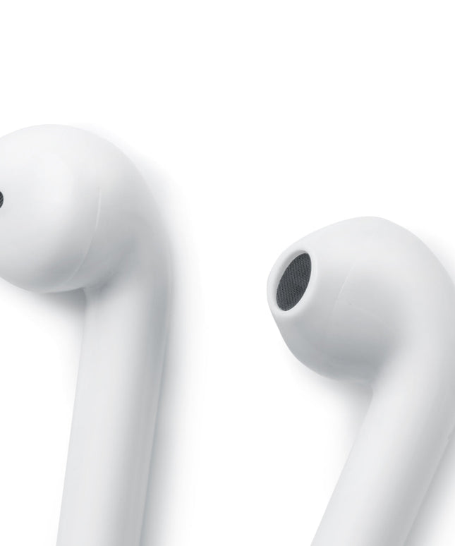 Wireless white earphones