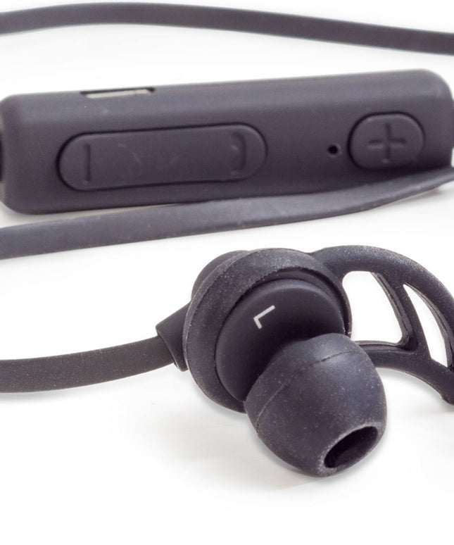 Black earphones with cord