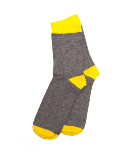 Yellow/grey unisex socks