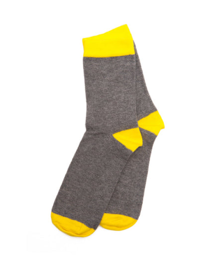 Yellow/grey unisex socks