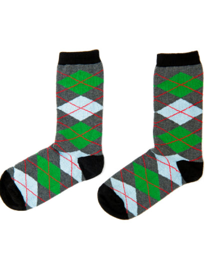 Green checkered socks