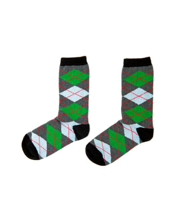 Green checkered socks