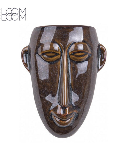 Face vase brown - Wall plant - Present Time
