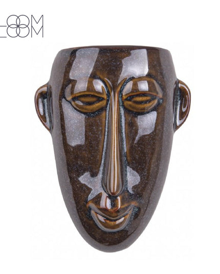 Face vase brown - Wall plant - Present Time