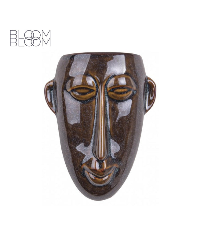 Face vase brown - Wall plant - Present Time