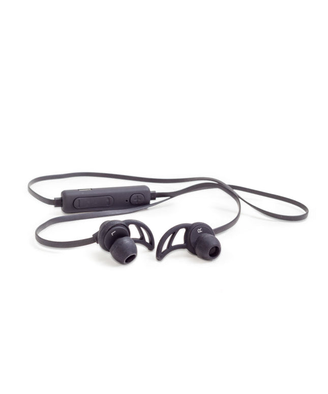 Black earphones with cord