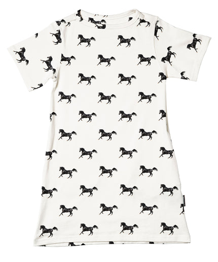 SNURK Black White T-shirt Dress Kids